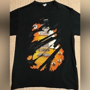 VTG Guitar Graphic Rock Tee Shirt on Hanes Heavyweight Size Medium